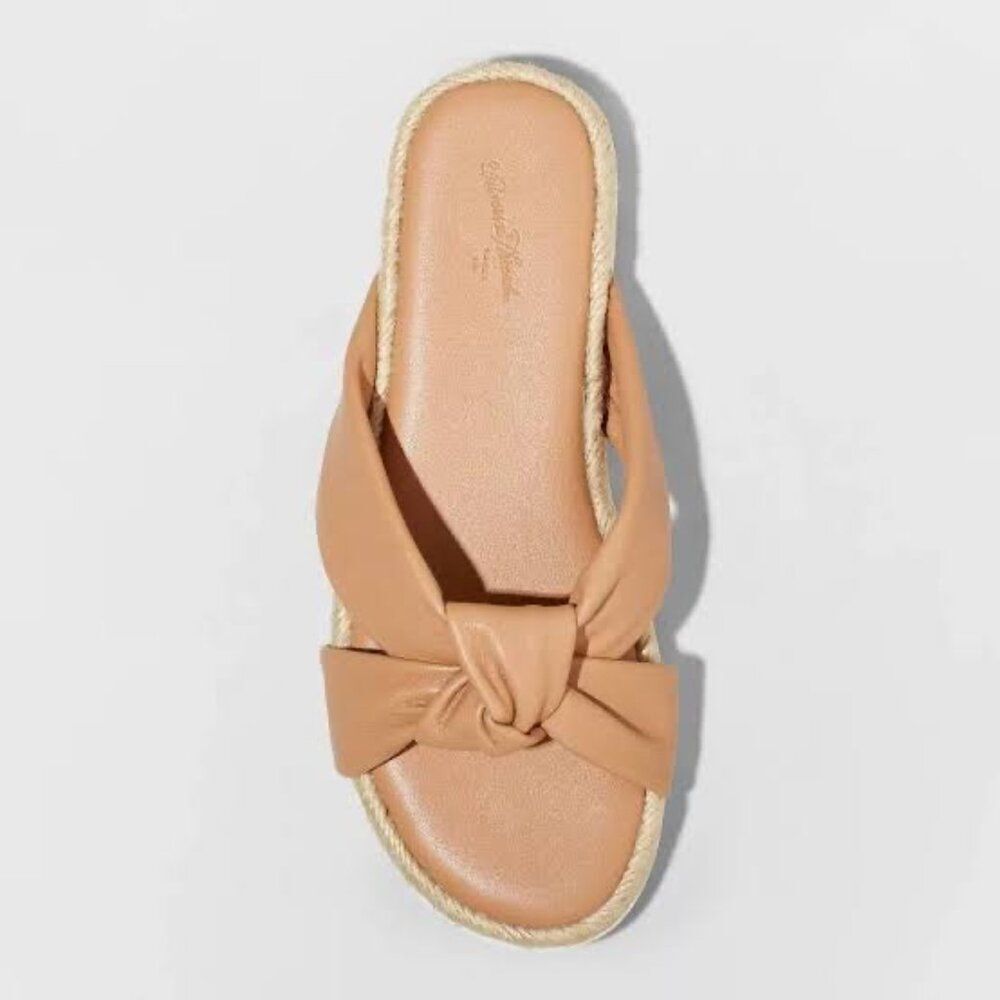 Universal Thread Dena Knotted Tan Espadrille Sandal Size 8 1/2 NEW WITH TAG - Picture 2 of 10